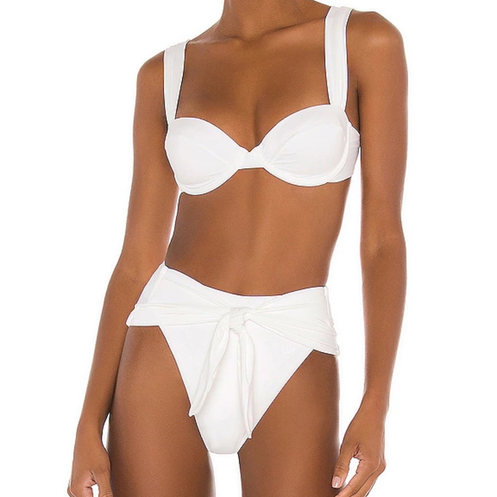 We Wore What white Claudia bikini